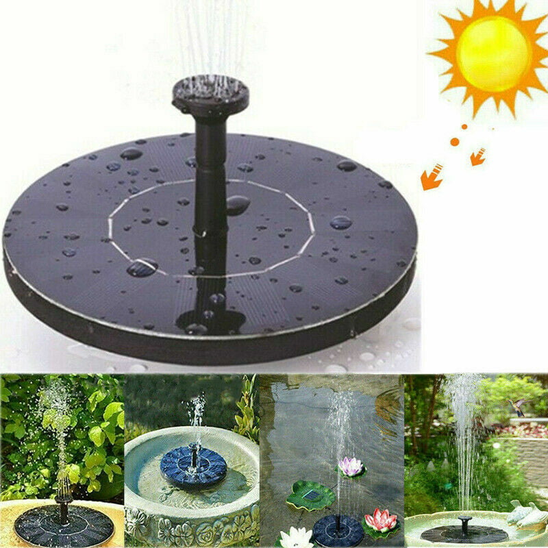 Outdoor Bird Bath Solar Fountain Powered Water Pump Floating Pond Garden Pool US 
