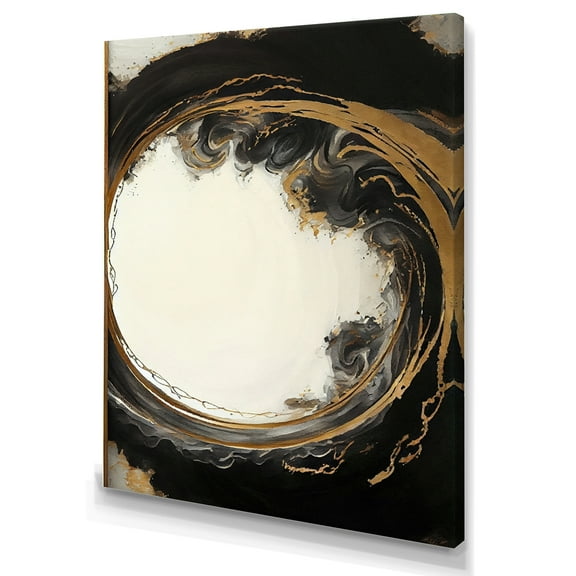 Designart Gold Glamour Wave II Canvas Wall Art