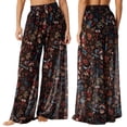thumbnail image 2 of Pantalones Anchos de Cintura Alta con Elástico para Mujer, Pantalones Casuales Largos para Estar en Casa Color L, 2 of 6