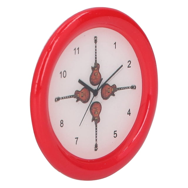 Reloj de pared para casa de muñecas ANGGREK guitarra roja miniatura