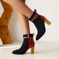 thumbnail image 4 of Tejiojio Fall Clearance Women's Snake Patterned Leather Belt Buckle High Heel Zipper Ankle Boots, 4 of 6