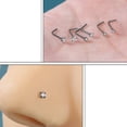 thumbnail image 3 of ZS 6Pcs/Set 20G Stainless Steel Crystal Nose Stud Piercing Nose Bone/L Shaped/Nose Screws Rings Set, 3 of 3