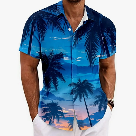 ZZHZGZ 4Th of July Shirts for Men Stylish Men's Casual Shirts for Everyday Wear Slim fit Printed Suitable for Summer Season Ideal for Pairing with Casual Pants Xl