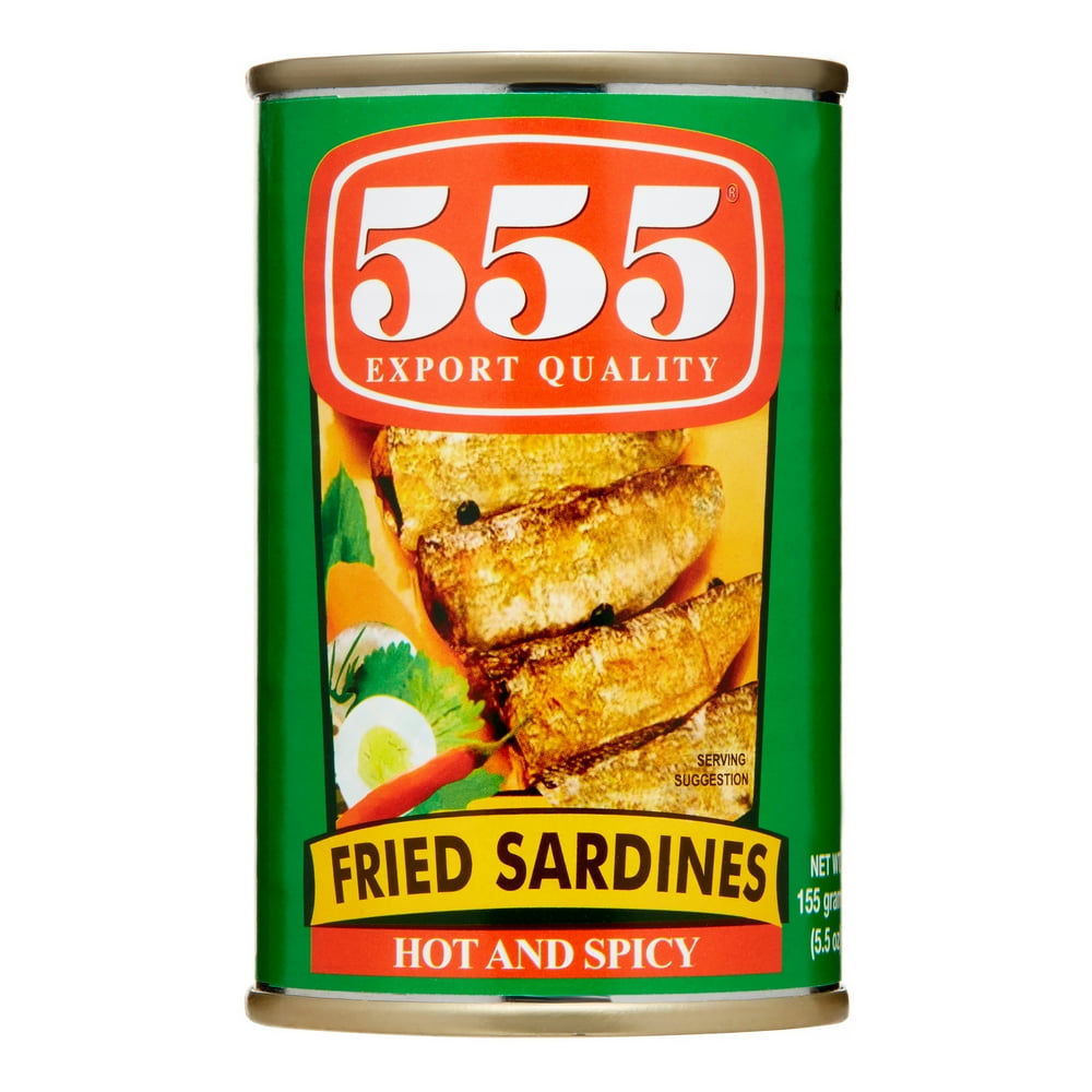 (4 Pack) 555 Hot & Spicy Fried Sardines (Small), 5.5 oz