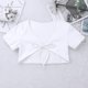 thumbnail image 1 of Kids Girls Short Sleeves Solid Cotton Ballet Bolero Top Cropped Shrug Cardigan Dance Practice Wedding Ballet Leotard Wrap Coat130 Gong Bohan LED, 1 of 2
