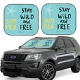 thumbnail image 6 of Kdxio Summer Stay Wild And Free Print 2-Piece Sun Shade Front Windshield - Foldable Car Front Window Sunshades For Most Sedans Suv Truck, 6 of 6