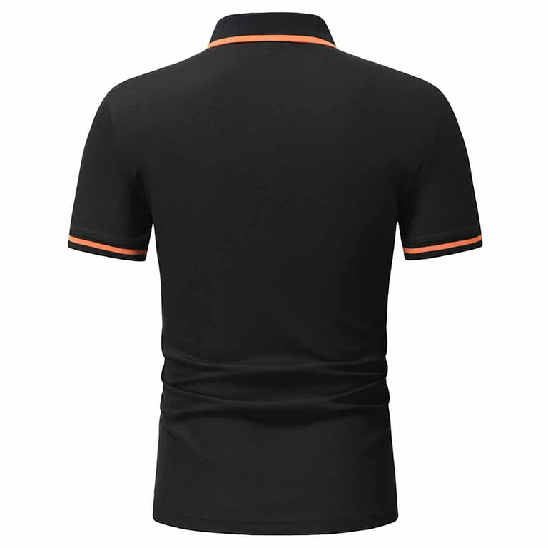 Orange and clearance black golf shirts
