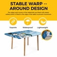 thumbnail image 4 of Blue Snowman Christmas Table Cloths for 3 Foot Rectangle Tables, Xmas Gifts Wreath Snowflake Patio Waterproof Elastic Fitted Tablecloths, Washable Rectangular Table Cover for Camping, 4 of 8