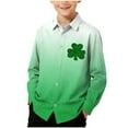 thumbnail image 1 of RXMEKW Chemise à Manches Longues Imprimée pour la Saint-Patrick pour Garçons avec Col Rabattu, 95 % Coton 5 % Spandex, Vert, 1 of 7