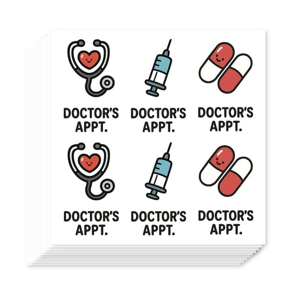 120Pcs Doctor Appointments Planner Stickers Reminders Self-Adhesive Decals
