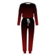 thumbnail image 4 of Puntoco Traje Casual Con Cordón Y Cuello Redondo De Manga Larga Con Estampado Degradado Suelto A La Moda Para Mujer Rojo Xxxl, 4 of 5