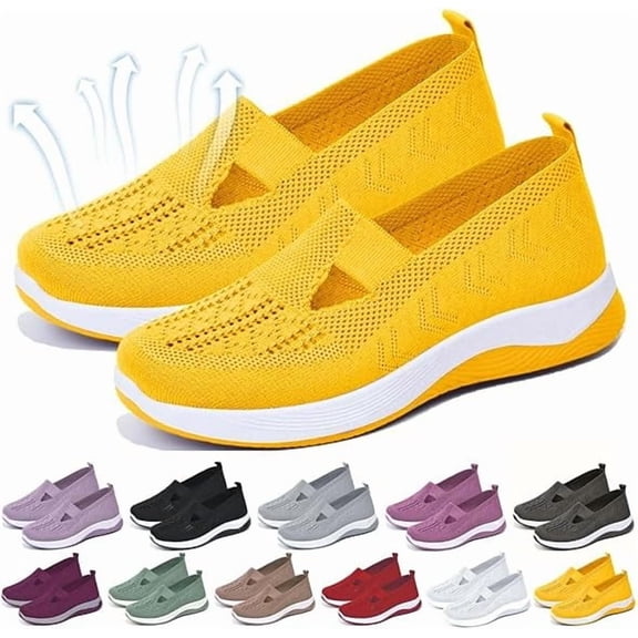 Orthopedic Shoes for Women, Women Wide Width Breathable Walking Comfortable Slip on Sneakers, Non Slip Food Service Lightweight Sneaker, Nurse Shoes Arch Support Sneakers