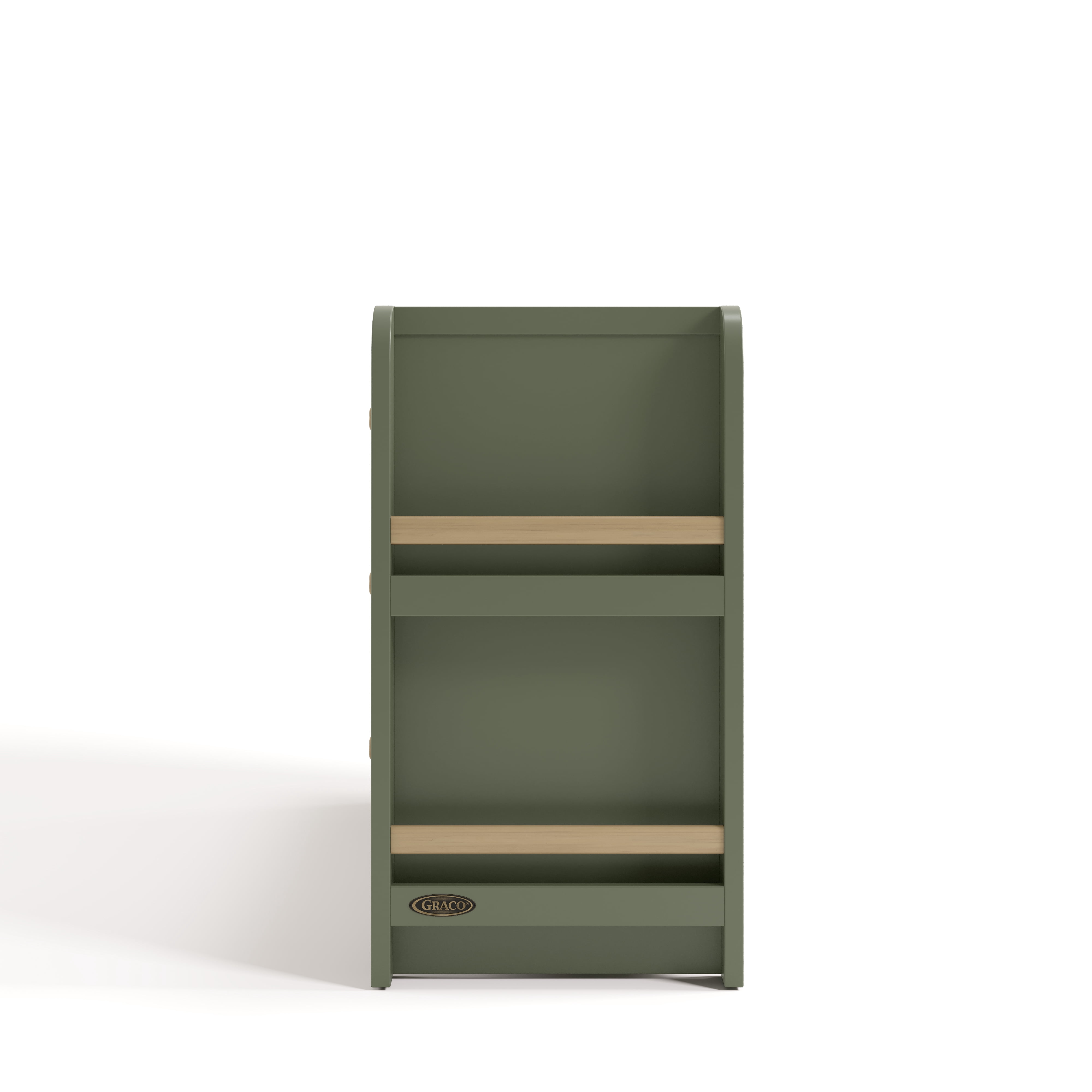 Graco Read-with-Me 6 Drawer Chest with Bookshelves, Olive with Driftwood