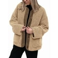 thumbnail image 2 of Women'S Winter Coats Long Sleeve Button Up Fuzzy Fleece Jackets Outerwear Fall Fashion Clothes Khaki S, 2 of 9