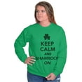 thumbnail image 4 of Keep Calm Shamrock On St Patrick's Sweatshirt for Men or Women Brisco Brands X, 4 of 6
