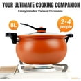 thumbnail image 3 of Multifunctional Large Capacity Non-stick Pressure Cooker, 8 Qt Micro Pressure Cooker with Visible Transparent Glass Cover, Anti-Scalding Handle for Culinary Styles (Orange), 3 of 9