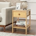 thumbnail image 4 of Gymax Bamboo Nightstand Natural Side End Table w/Drawer for Living Room Bedroom, 4 of 9