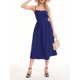 thumbnail image 3 of Vestido midi casual de verano para mujer, sin mangas, sin espalda, vestido de una línea de moda con bolsillos laterales de corte bajo,Dark Blue,L, 3 of 8