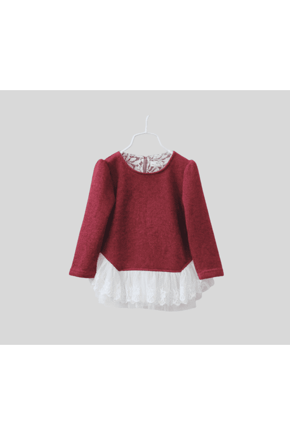 Toddler Girls Sweater Above Knee Dress Red 4-5 Years