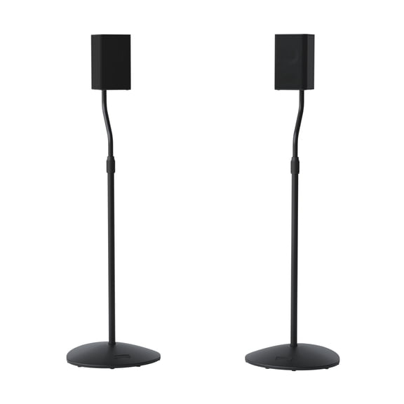 SANUS Speaker Stands Pair - Height Adjustable Speaker Stand Extends 28" to 38" - Durable Design Holds Satellite & Small Bookshelf Speakers - Works w/ Polk, Sony, Bose Speakers & More