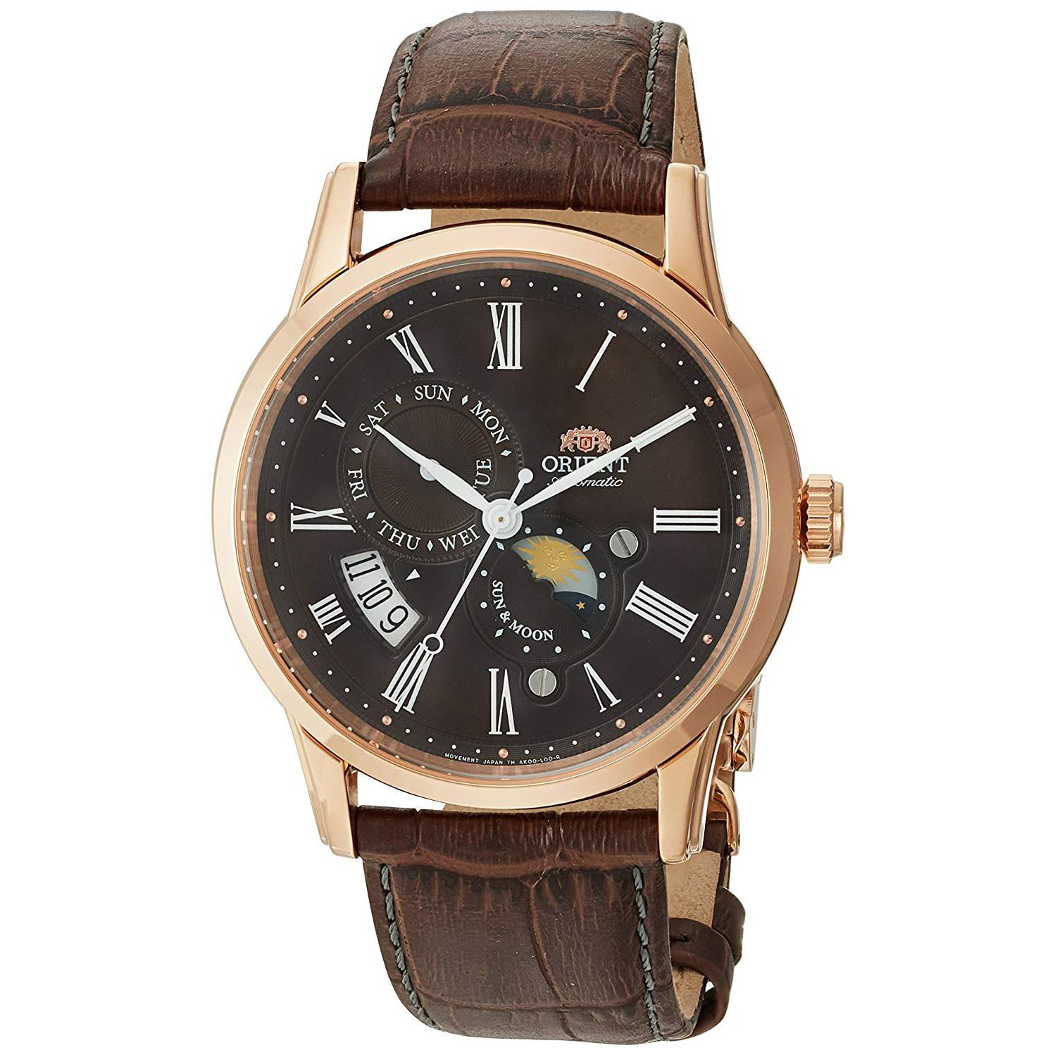 Men's Sun and Moon Version 3 42.5mm Brown Leather Band Steel Case 