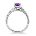 thumbnail image 3 of SZUL Women's 1 Carat Oval Amethyst and Diamond Ring in 14K White Gold, 3 of 4