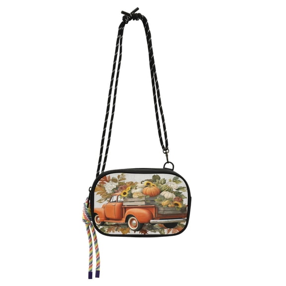 Stylish Crossbody Phone Bag Purse Handbags Adjustable Strap, Compact Design for Essentials Truck Full Of Pumpkins