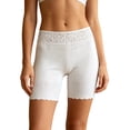 thumbnail image 2 of Women's Cooling Slip Shorts for Under Dresses Anti Chafing Shorts - 4-Way Stretch Nylon, Stay-Put Lace, Thin Waist,White 2XL, 2 of 5