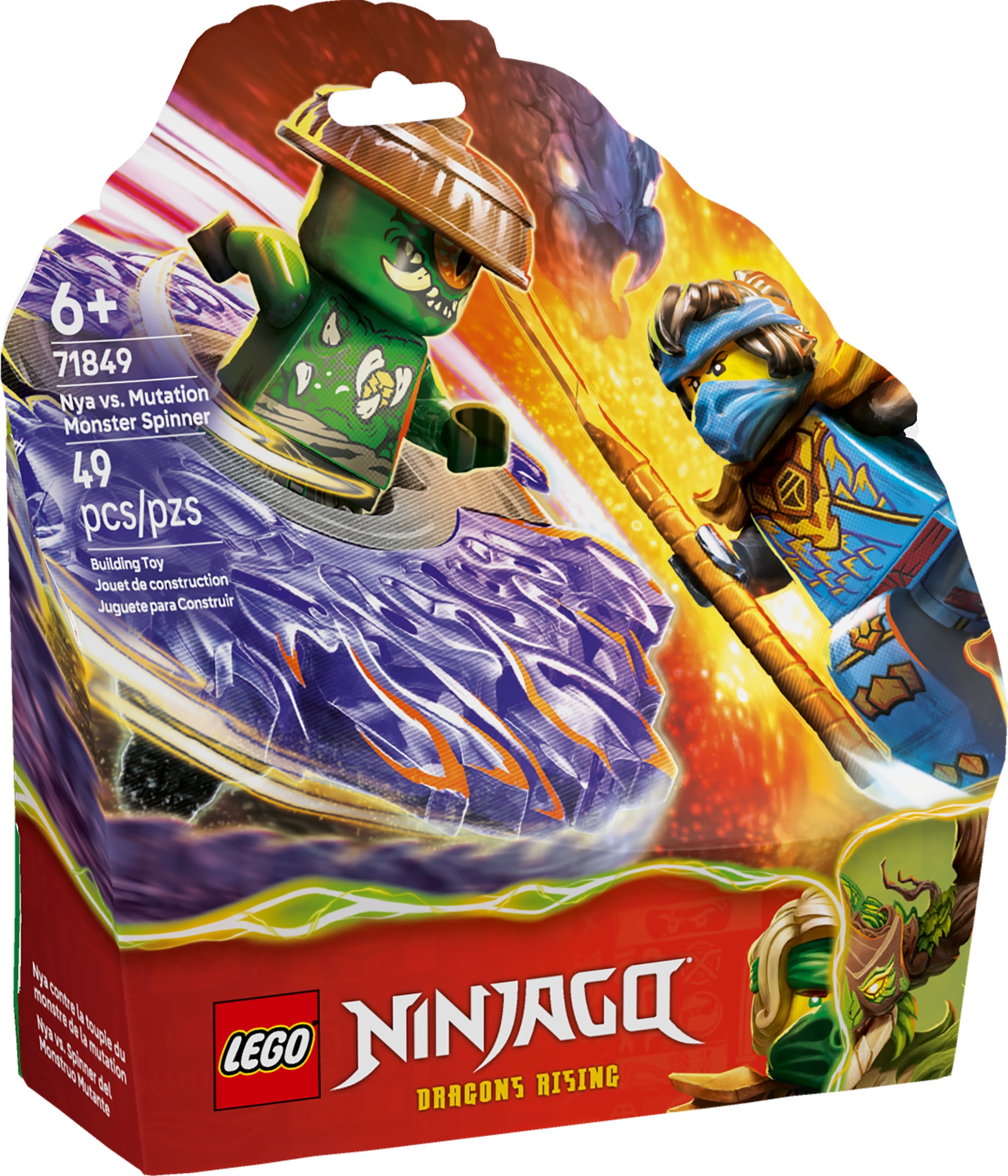 LEGO NINJAGO Nya vs. Mutation Monster Spinner Building Toy for Boys & Girls - Ninja Toy Figures & Playset for Kids, Ages 6+ - Includes 2 Minifigures for Pretend Play - Gift Idea for Birthdays - 71849