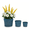Blue, variant on mdj pottery Ceramic Plant Pots Set of 3, Drainage Hole Design Planters for Outdoor Plants Indoor Use, Glossy Antique Blue Containers for Patio Garden Windowsill