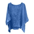 thumbnail image 2 of Women's Tops Short Sleeve V-Neck Plus Size Loose Ruffle Hem Cuffs Tee Top, 2 of 7