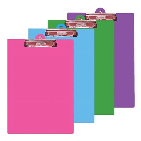 BAZIC Clipboard PVC Standard Clipboards w/ Low Profile Clip, 4-Pack