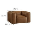 thumbnail image 3 of Modway Auren Vegan Leather Upholstered Armchair in Coffee, 3 of 10