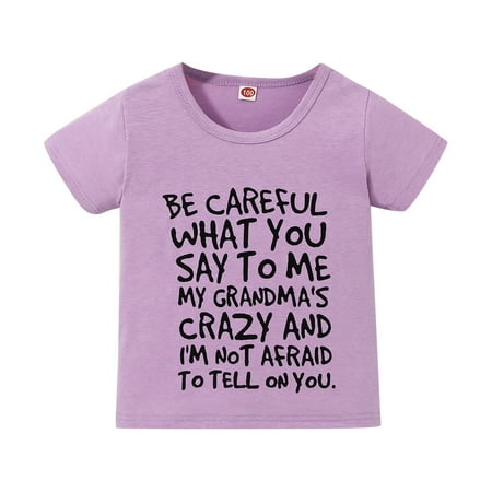 

HIBRO Kids Toddler Baby Girls Spring Summer Letter Print Short Sleeve Tshirt Tops Girls Shirts Bulk Tops Girls 4t
