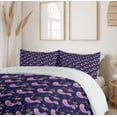 thumbnail image 6 of Ambesonne Botanical Duvet Cover Set, Folk Birds and Flowers, 2-Calking, Indigo and Multicolor, 6 of 7