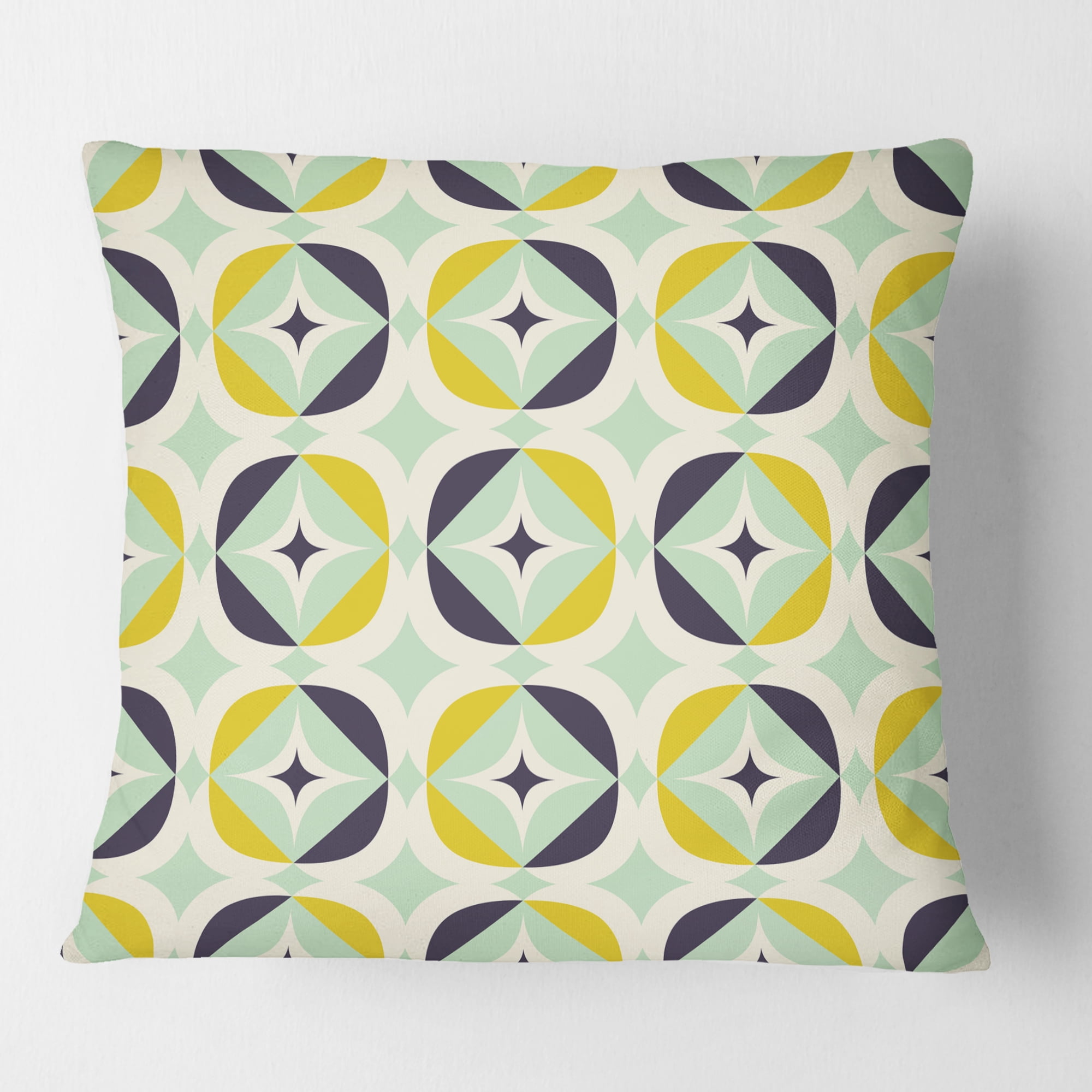 Designart Diamond Retro V' Mid-Century Modern Throw Pillow - 16x16