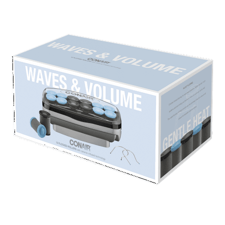 Conair Professional Jumbo and Super-Jumbo Ceramic Hot Hair Rollers, 12 Piece Set, Blue, CHV14XR