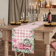 thumbnail image 2 of Table Runners 72 Inches Long Dress Scarves, Eucalyptus Trucks Farmhouse Kitchen/Dining Table Runner, Coffee Tablerunners, Spring Farmhouse Floral Leaves Pink Plaid 18x72 Inch, 2 of 9