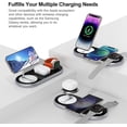 thumbnail image 4 of 3 in 1 Charging Station for Apple Devices, Wireless Charger, Faster Mag-Safe Charger Stand, Magnetic Wireless Charger Station for iPhone 15 14 13 12, Apple Watch Iwacth and AirPods (Crystal Silver), 4 of 6