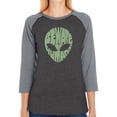 thumbnail image 1 of Women's Raglan Baseball Word Art T-shirt - Beware of Humans, 1 of 2