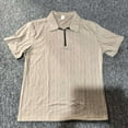 thumbnail image 3 of hotojiny Mens Quarter Zip Shirts Knit Textured Casual Short Sleeve Golf Shirt Lightweight Loose Fit Pullover Summer Tops, 3 of 3