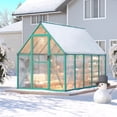 thumbnail image 4 of EastVita 6x9 Ft Aluminum-Framed Polycarbonate Greenhouse Kit Adjustable Roof Vent Clear Pop-up Greenhouse Blue, 4 of 9