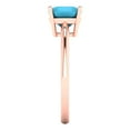 thumbnail image 3 of Clara Pucci 14K Rose Gold 2ct Turquoise Solitaire Ring for Women, 3 of 7