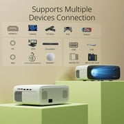CocoBear Y6 Native 1080P Projector, Full HD Portable Projector with HDMI/USB/AV, 200 Display, Built-in Speaker, Home Projector for Movies, Bedroom, Outdoor