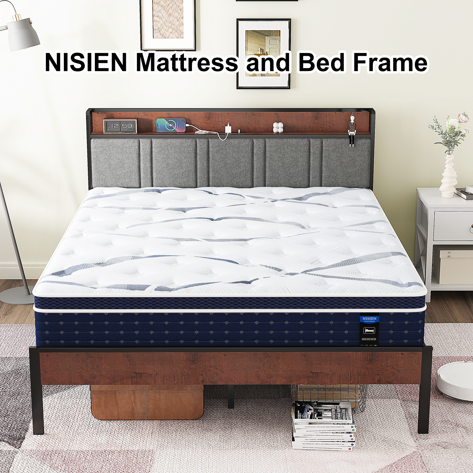 Nisien Queen Platform Bed With Storage Headboard photo 4