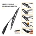 thumbnail image 4 of 2 Set Car Accessories: 1 Set Rear Windshield Wiper Arm Set & 1 Set Rear Window Wiper Blade Windshield Wipers Arm,1 * Rear Wiper Arm 1 * Rear Wiper blade 1 * Wiper Arm 1 * Wiper blade,Black, 4 of 5