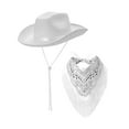 thumbnail image 2 of fenteer Cowboy Hat and Bandana Panama Hat Sun Hat with Adjustable Chin Strap Costume Hat White, 2 of 8