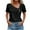 Black, variant on LYXSSBYX Summer Tops for Women 2024 Short Sleeve Women's Loose Summer Casual Solid Color V-Neck Short Sleeved T-Shirt Top