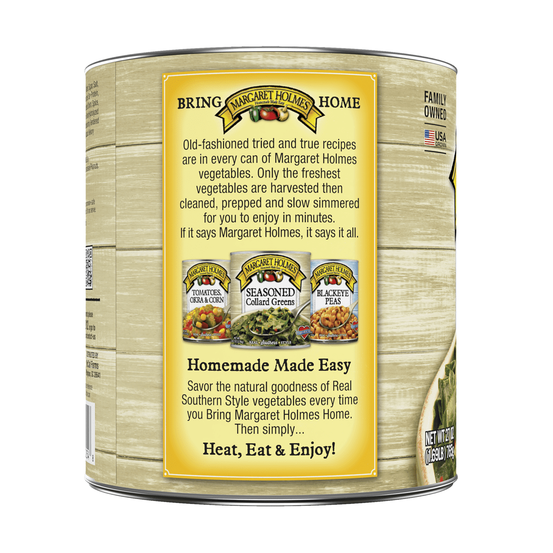 (3 pack) Margaret Holmes Seasoned Turnip Greens, 27 oz., Can