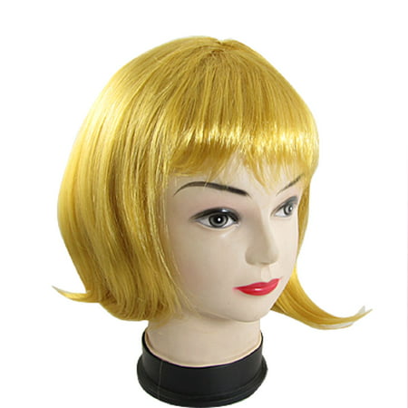 Unique Bargains Full Fringe Short Bob Hairstyle Cosplay Gold Tone (Best Bob Hairstyles For Over 50)